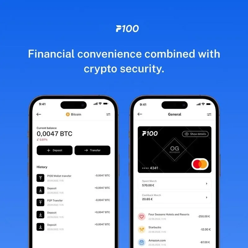 P100: TARJETAS, CRIPTOMONEDAS & FIAT EN UNA ÚNICA APP